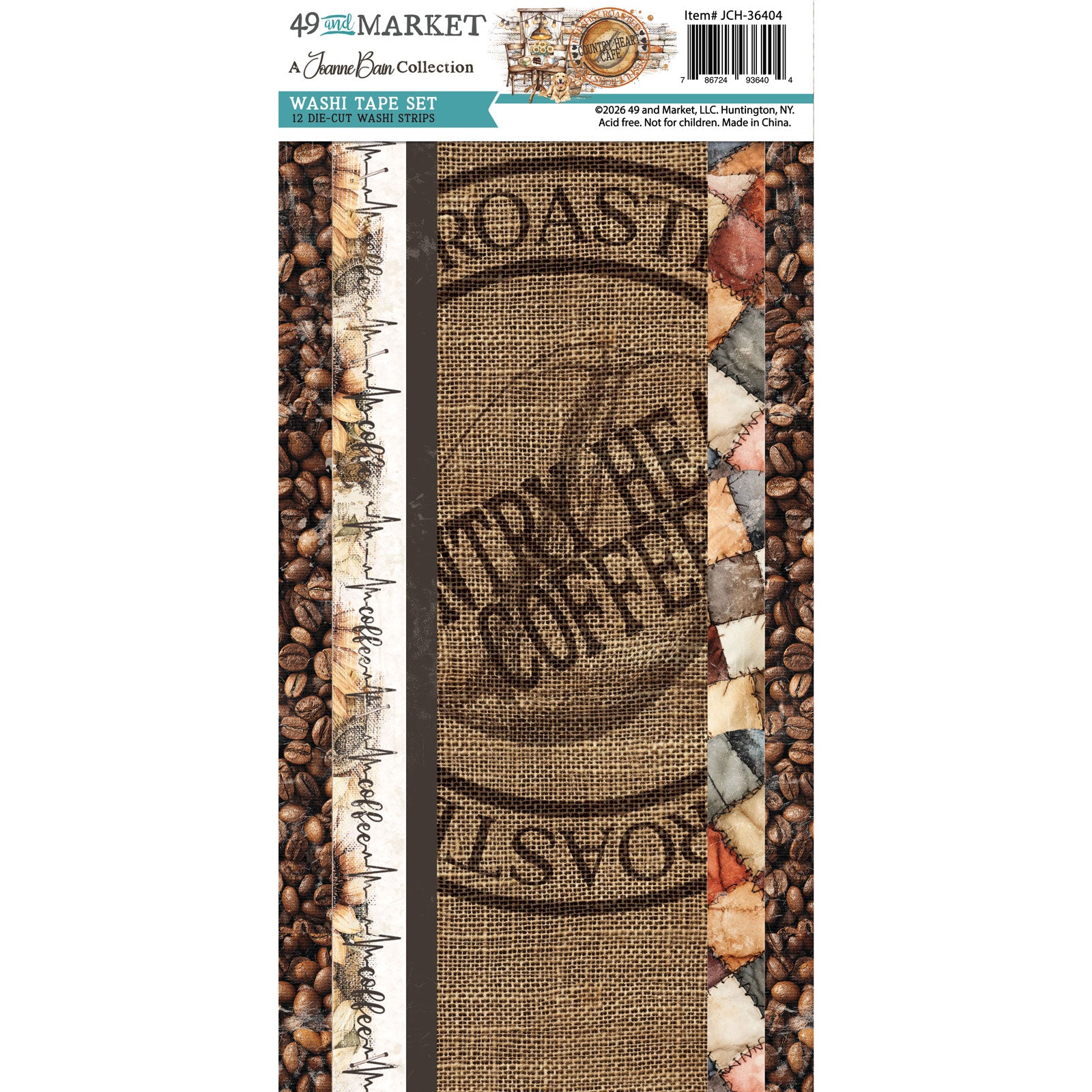 49 & Market Country Heart Cafe Washi Tape Sheet Set